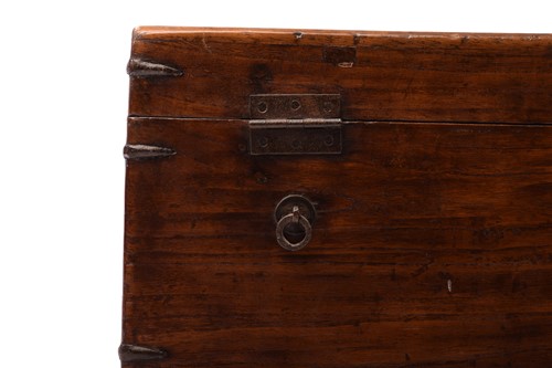 Lot 318 - A Chinese elm wood rectangular travel box,...