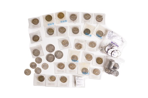 Lot 296 - UK and world silver coins, comprising three...