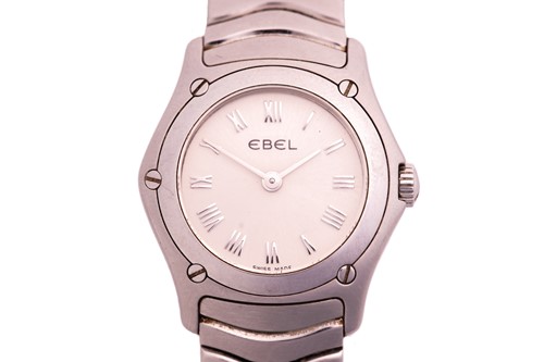 Lot 346 - An Ebel classic wave lady's steel wristwatch,...