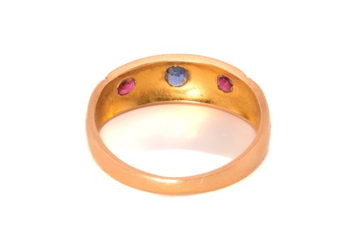 Lot 194 - Three gem-set rings in yellow gold; A...