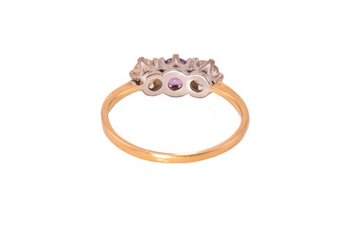 Lot 8 - Two gem-set rings with diamonds and amethyst;...