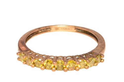 Lot 201 - Three gem-set rings in yellow gold; including...