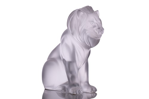 Lot 410 - A Lalique 'Bamara' frosted glass sculpture of...