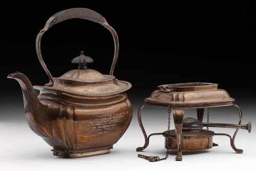 Lot 447 - An early 20th-century silver spirit kettle,...