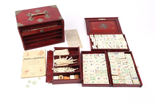 Lot 199 - A Chinese early 20th century cased bamboo and...