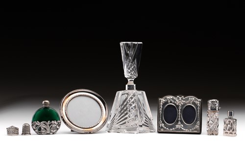 Lot 375 - A collection of silver dressing table pieces...