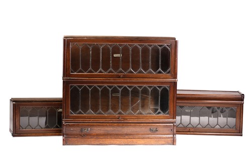 Lot 123 - A pair of Globe Wernicke four-section modular...
