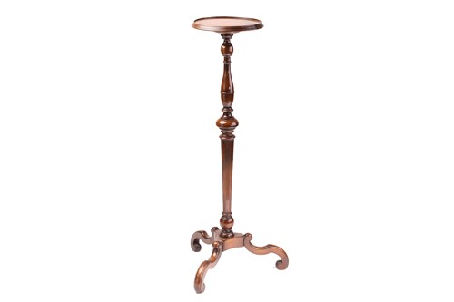 Lot 115 - A Queen Anne style walnut torchere stand with...