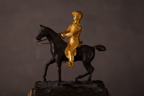 Lot 171 - A small french Napoleon III patinated bronze...