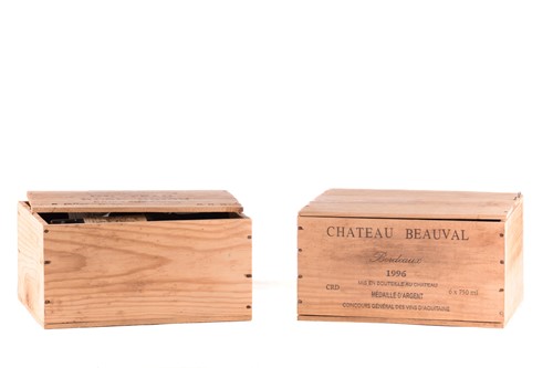 Lot 242 - Six bottles of 1996 Chateau Beauval Bordeaux,...