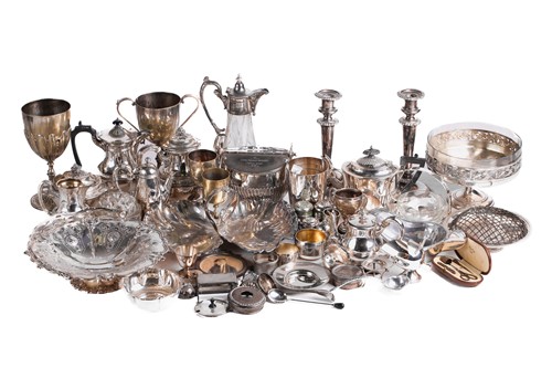 Lot 474 - A large collection of silver plate, to include...