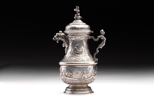 Lot 416 - A 19th-century continental silver baluster...
