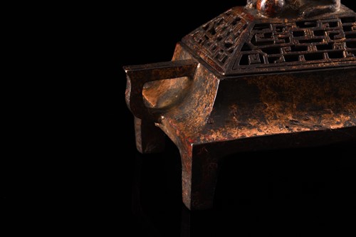 Lot 79 - A Chinese bronze censer, of rectangular form,...