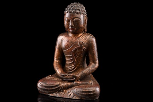 Lot 86 - A Chinese bronze figure of Buddha, seated in...