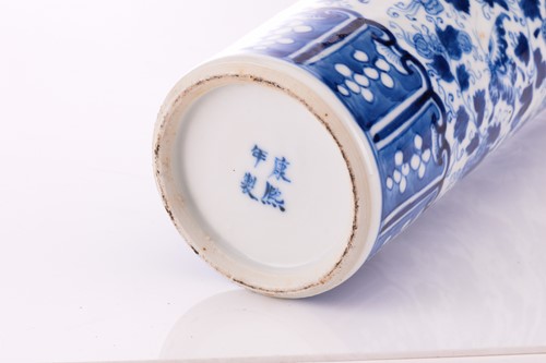 Lot 100 - A pair of Chinese blue and white porcelain...