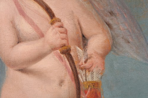 Lot 44 - 20th century school, a naive portrait of Cupid,...