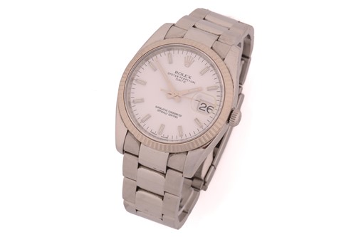 Lot 234 - A Rolex Oyster Perpetual Date midi wristwatch,...