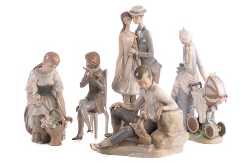 Lot 221 - A group of five large Lladro figures, to...