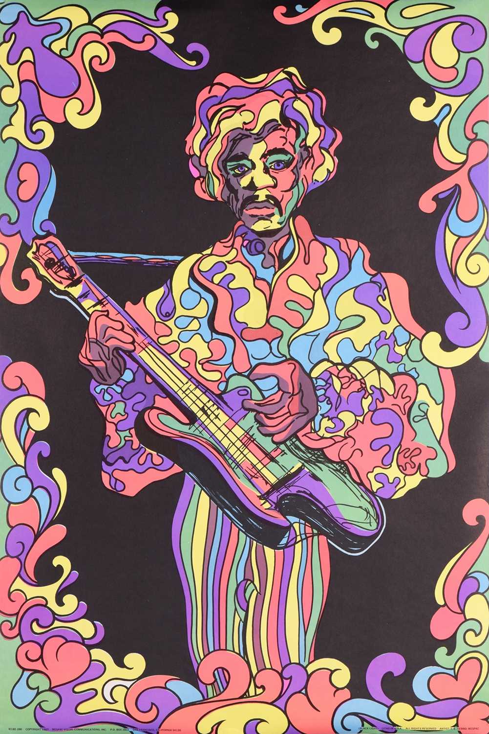 Lot 63 - Jimi Hendrix: an original 1969 black light...