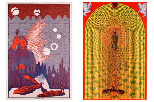 Lot 58 - Two original 1960s Wilfried Satty psychedelic...