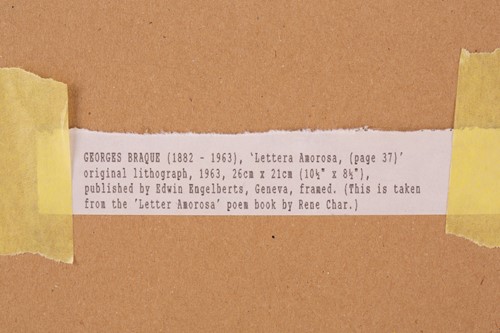 Lot Georges Braque (1882 - 1963), 'Lettera Amorosa'...