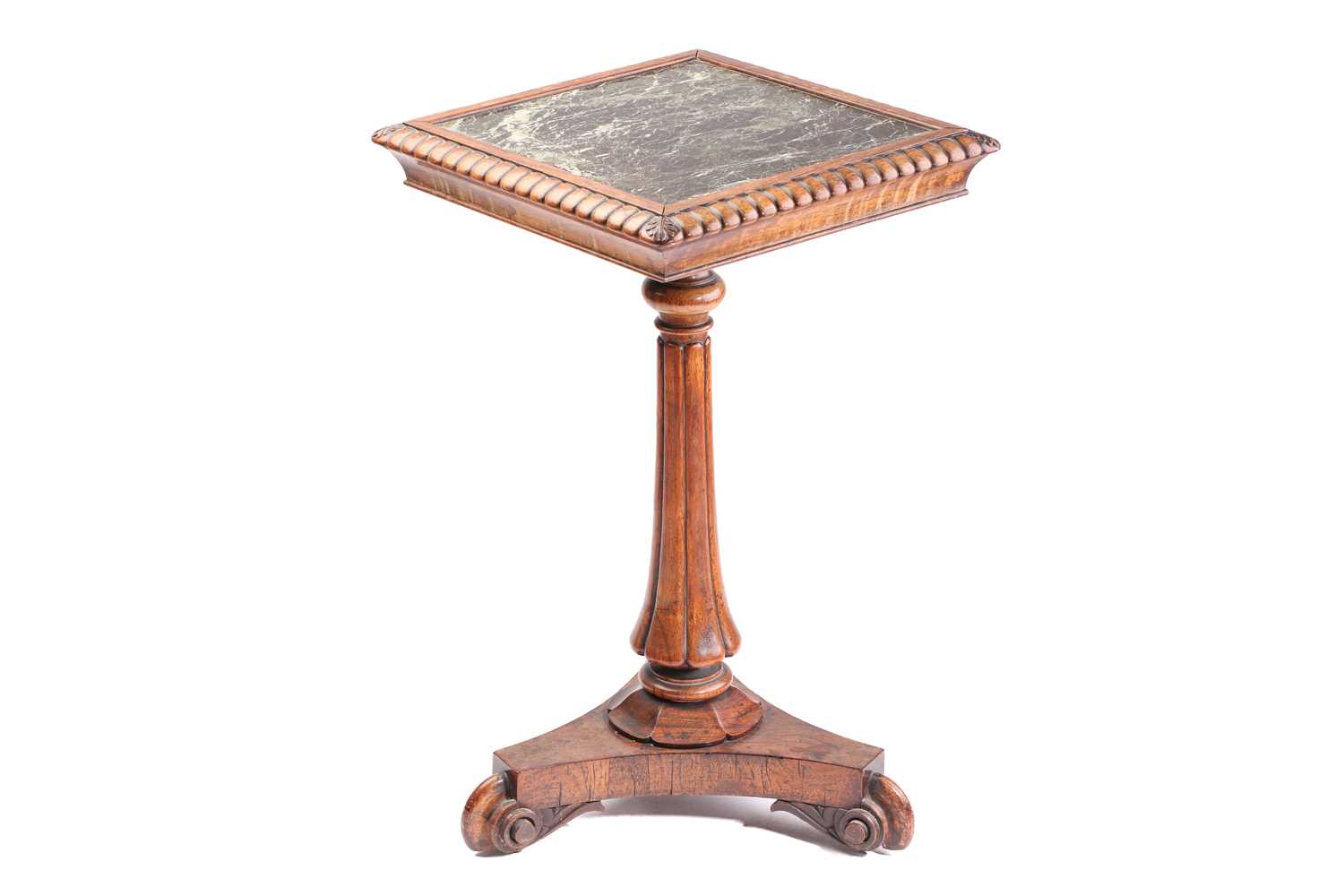 Lot 223 - A William IV rosewood square topped pedestal...