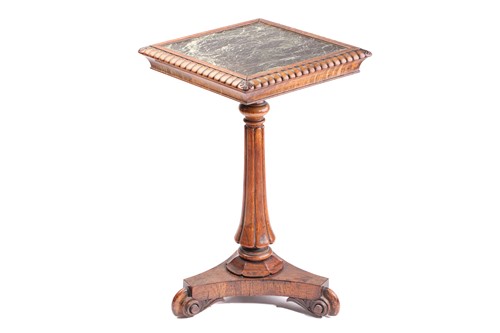 Lot A William IV rosewood square topped pedestal...