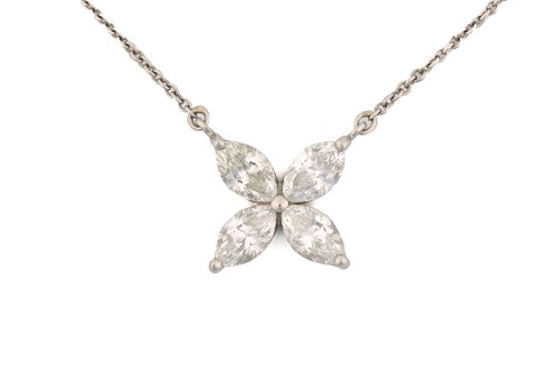 Lot 147 - Tiffany & Co. - 'Victoria' pendant in platinum...
