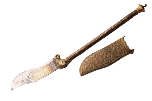 Lot 375 - An Indian Bhuj (elephant axe), India Kutch,...