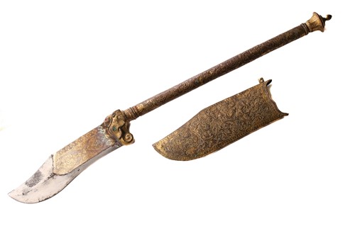 Lot 375 - An Indian Bhuj (elephant axe), India Kutch,...