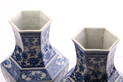 Lot 190 - A pair of Chinese blue & white vases, Qing,...