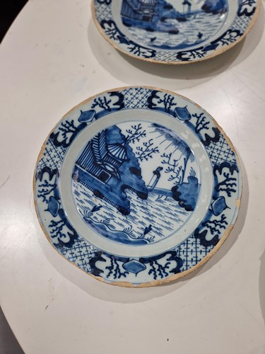 Lot 409 - Five 18th century Dutch Delft plates,...