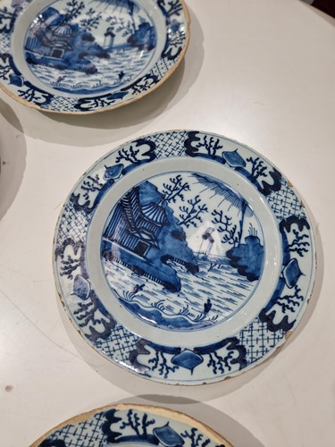 Lot 409 - Five 18th century Dutch Delft plates,...