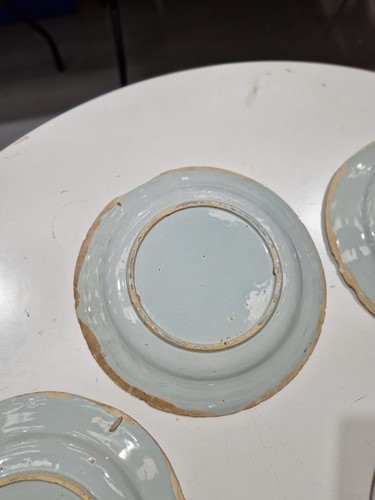 Lot 409 - Five 18th century Dutch Delft plates,...