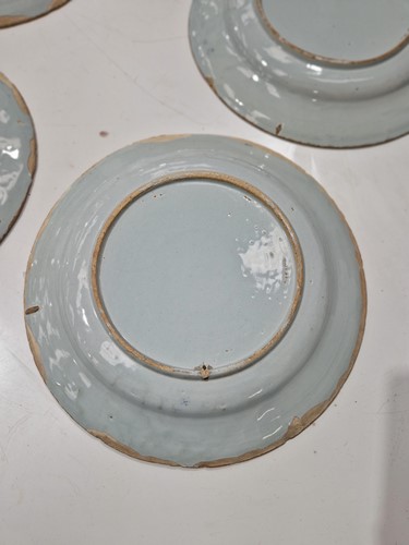 Lot 409 - Five 18th century Dutch Delft plates,...