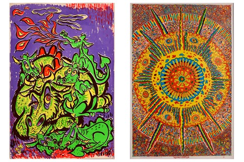 Lot 88 - Two original psychedelic movement blacklight...