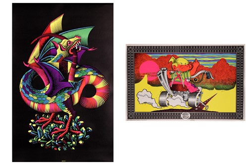 Lot 131 - Two original psychedelic blacklight posters,...