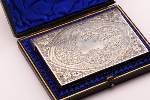 Lot 281 - A Victorian silver notelet and card case, the...