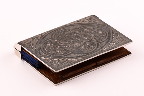 Lot 281 - A Victorian silver notelet and card case, the...