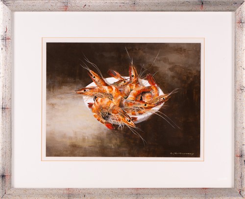 Lot 3 - Leslie Gooday (1921-2013), 'Prawns', acrylic...