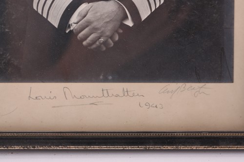 Lot A black & white portrait of Louis Mountbatten...