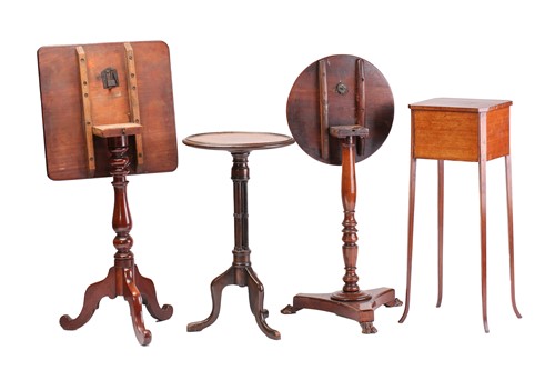 Lot A George III mahogany pedestal work table, The...