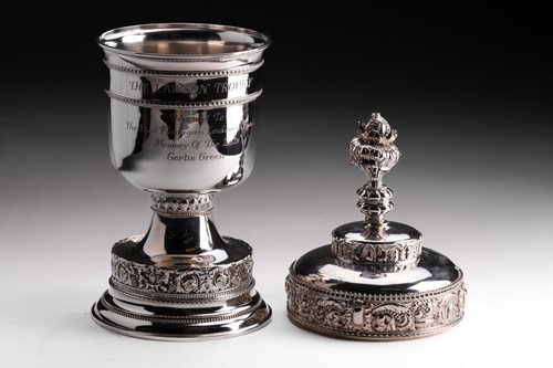 Lot 315 - A Continental white metal "800" standard cup...