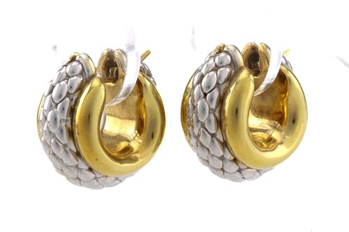 Lot 8 - FOPE - a pair of two-toned creole earrings,...