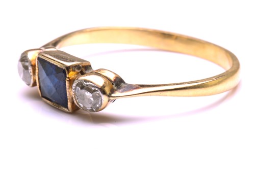Lot 98 - A sapphire and diamond ring, featuring a...