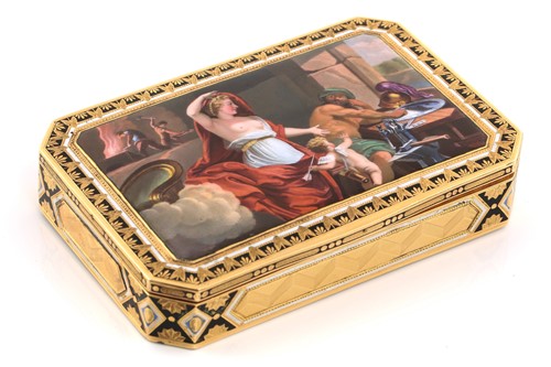 Lot 192 - An early 19th century Swiss gold and enamel...