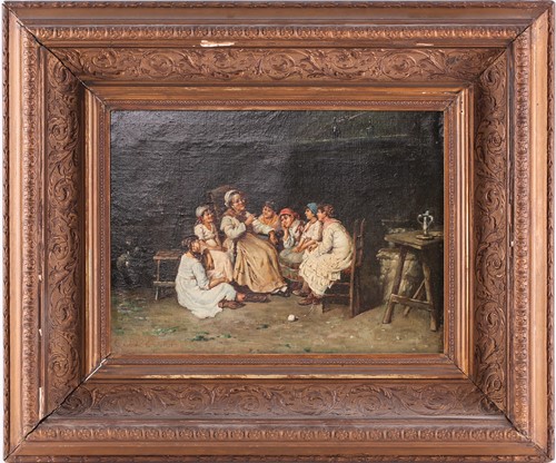 Lot 13 - 19th century Continental school, figures in an...