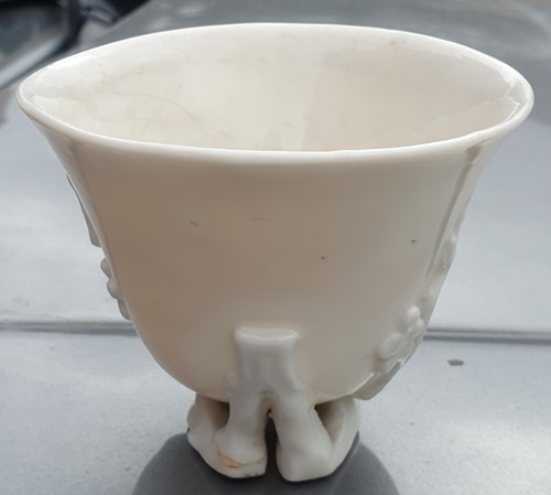 Lot 104 - Two Chinese Dehua blanc de chine libation cups,...