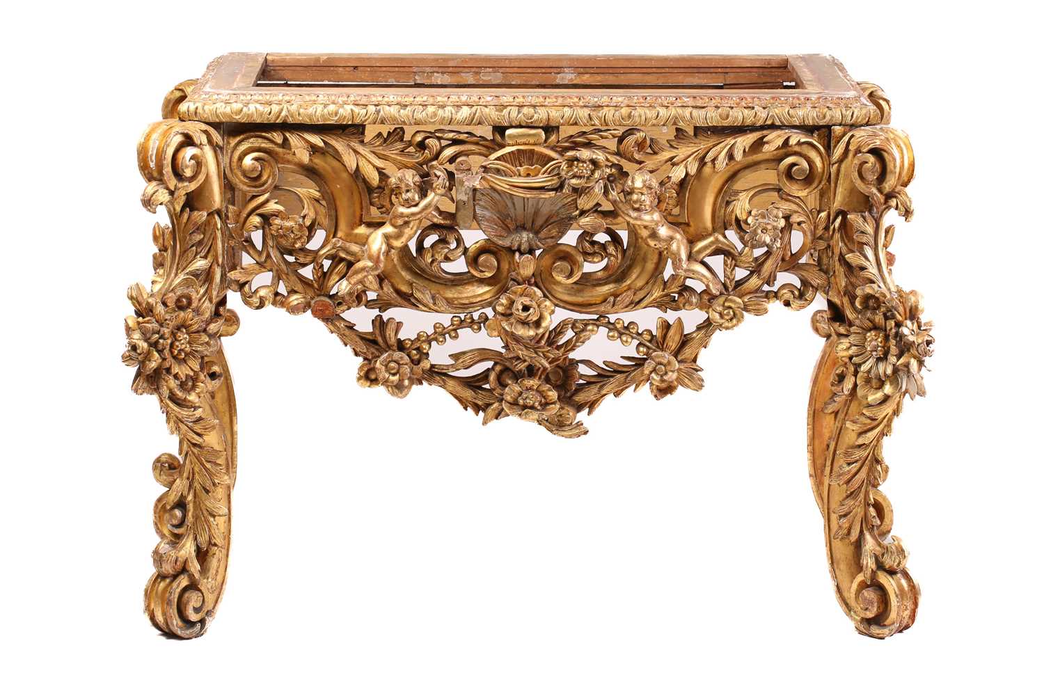 Lot A 17th-century Italian style carved wood and...