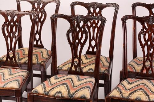 Lot 231 - A set of eight mahogany Chippendale-style...